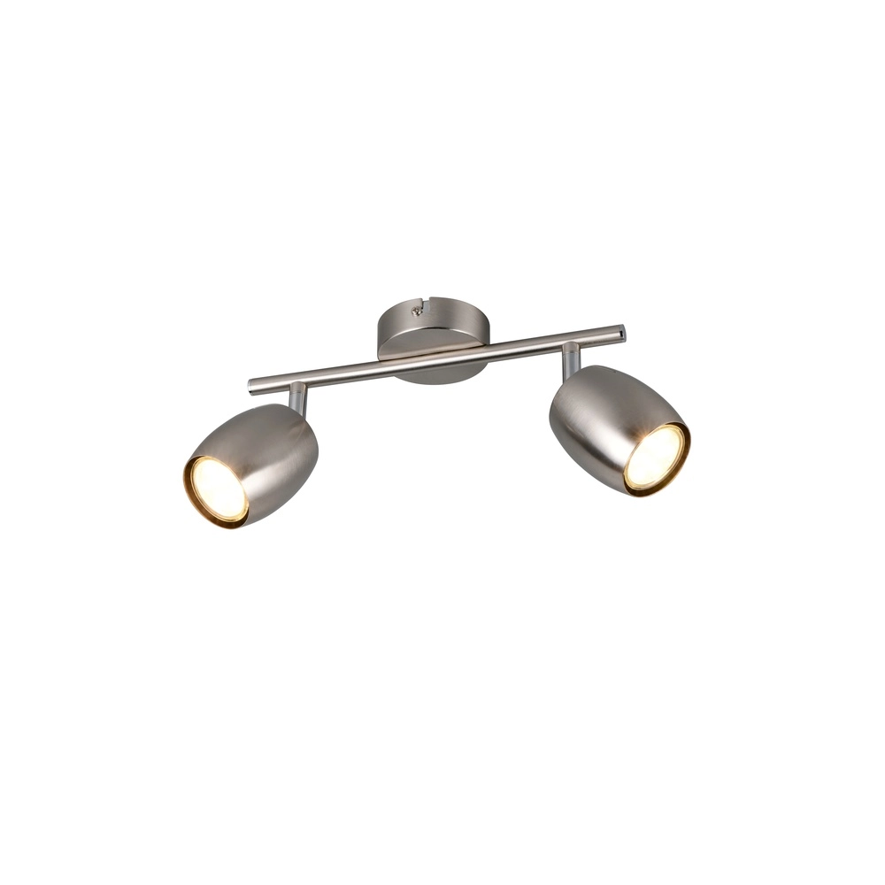 Plafondlamp Nancy 2-lichts nikkel