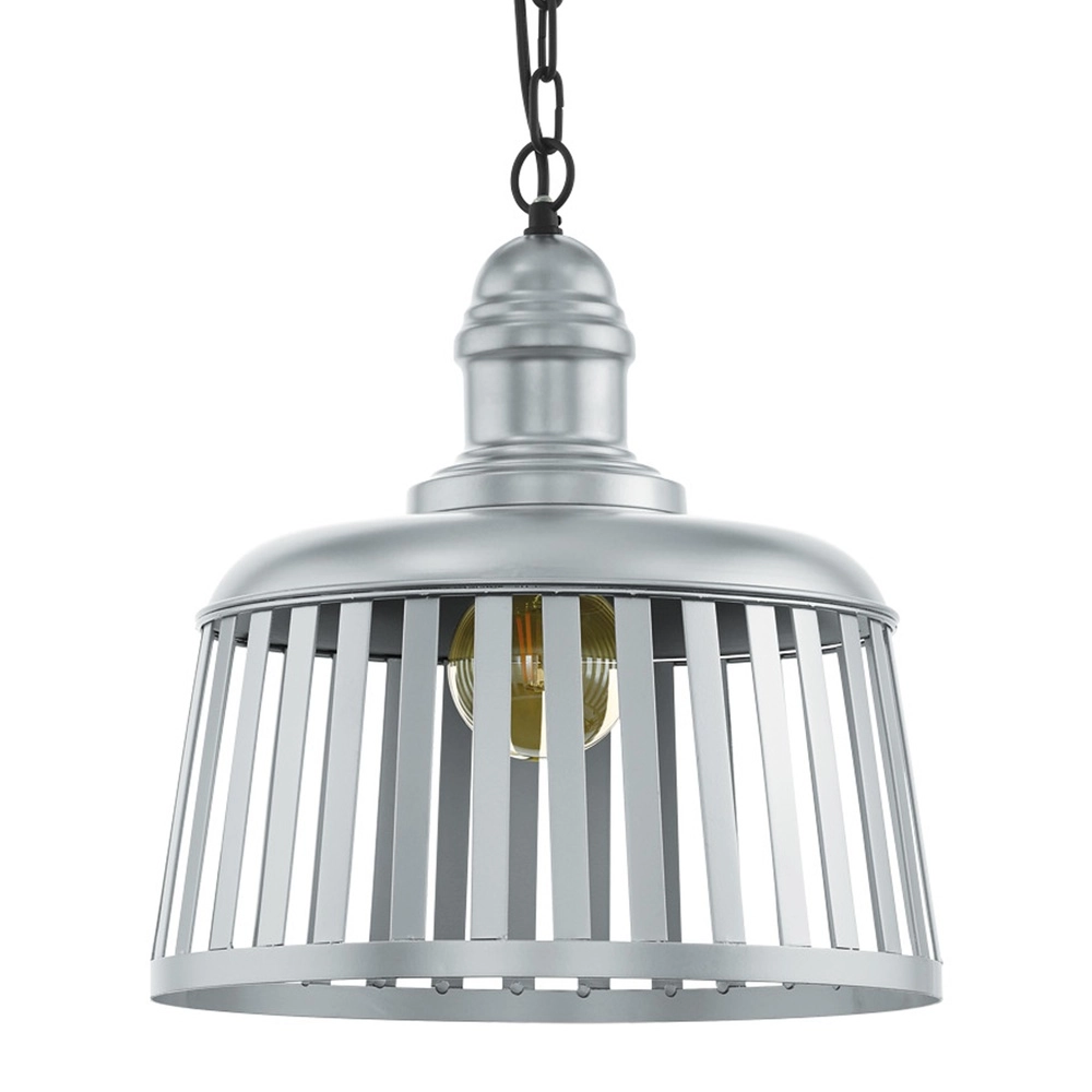 Hanglamp Wraxall 1 zwart met zilvergrijs Eglo 9002759330255