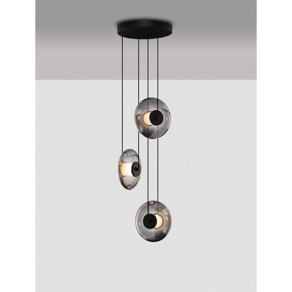 Unieke hanglamp Ballet zwart 3-lichts rond Lyora 5212017458438