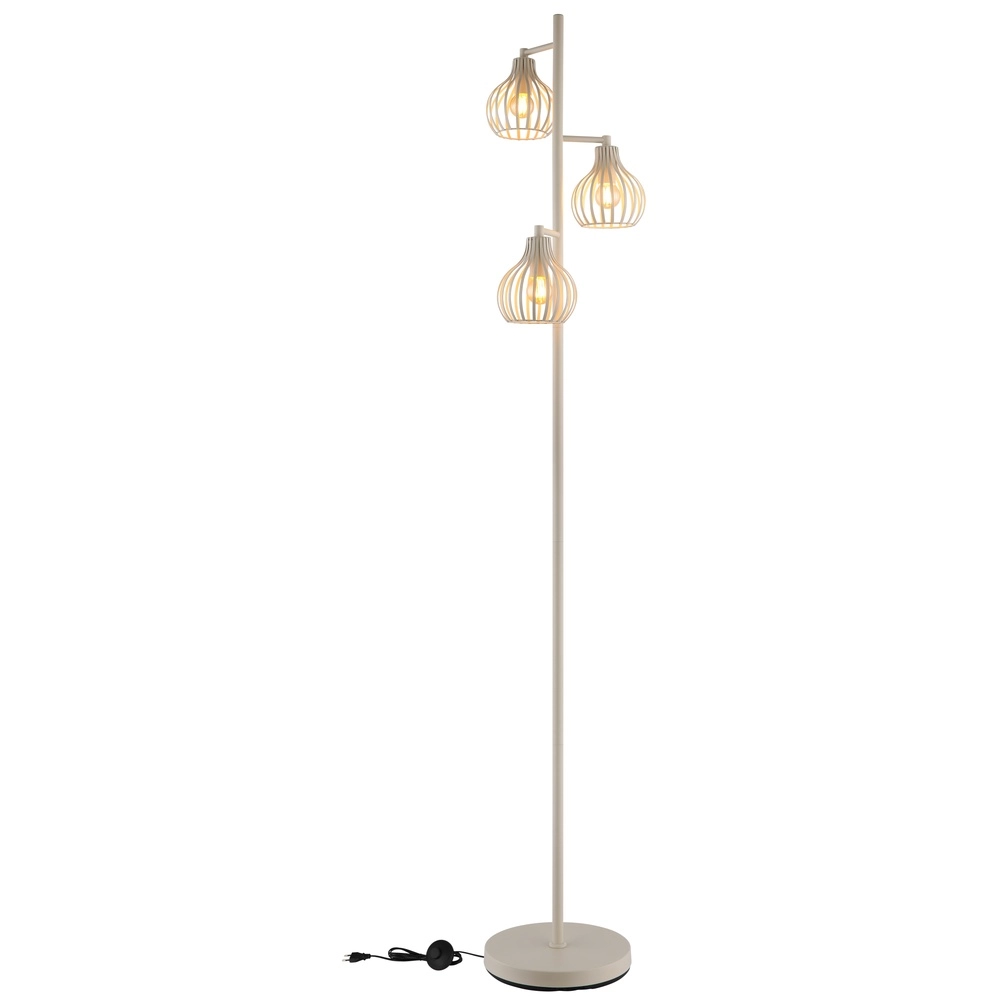 3-lichts vloerlamp Mateo crème Globo 9007371572236