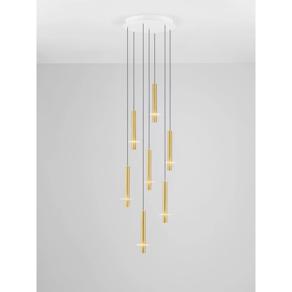 Design hanglamp Noemi goud met wit Ø 47cm Lyora 5212063503311