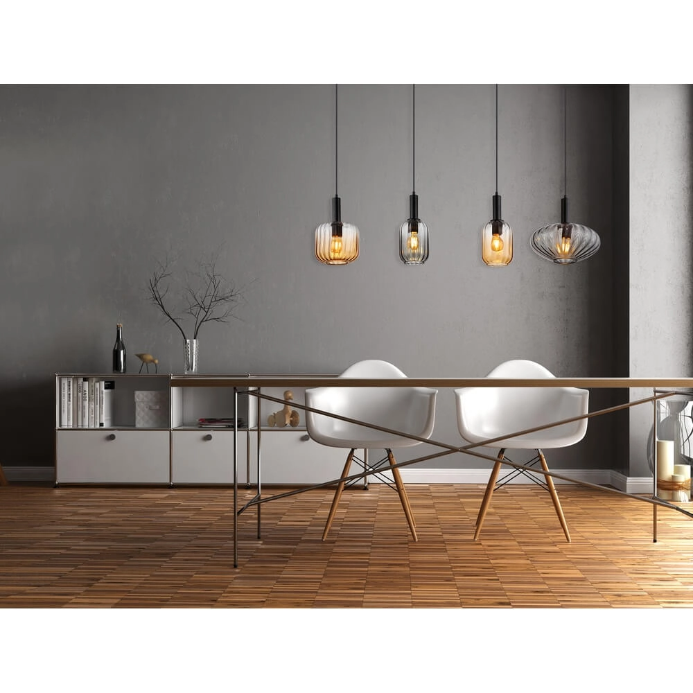 Hanglamp Valletta met gekleurd glas 4-lichts Globo 9007371452866