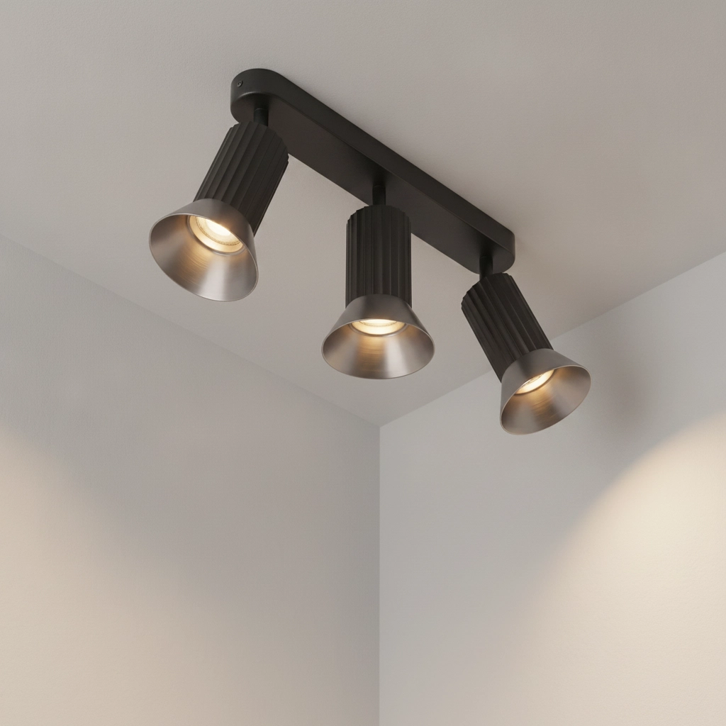 Plafondlamp Luvia 3-lichts zwart met brons