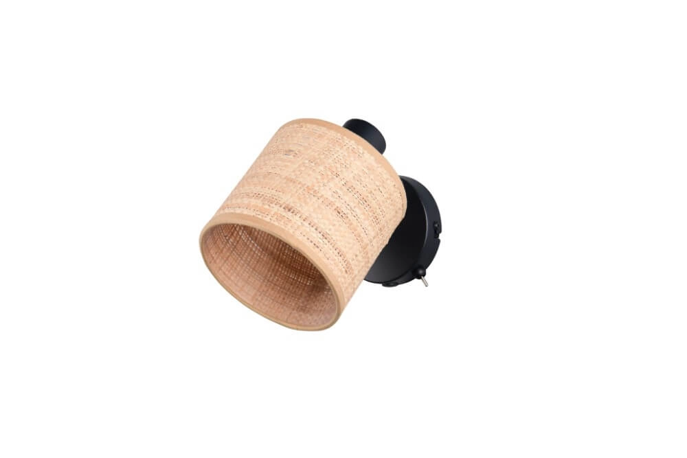 Zwarte wandlamp Aimee met crème kap Trio 4017807637335