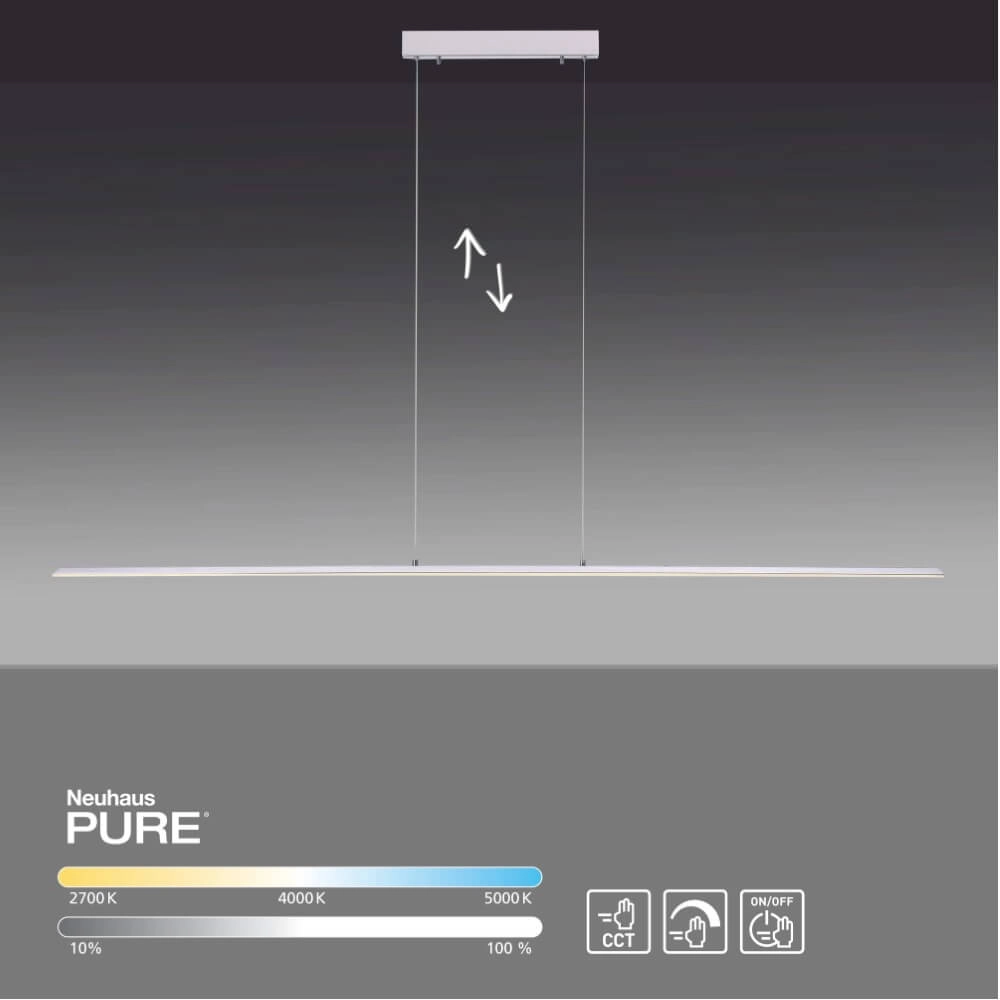 Design hanglamp Pure Lite 100cm metaal Paul Neuhaus 4012248344842