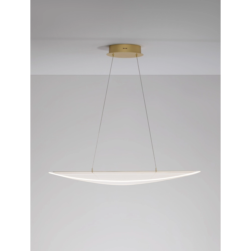 Hanglamp Agos goud met kunststof breed Lyora 5212017439413