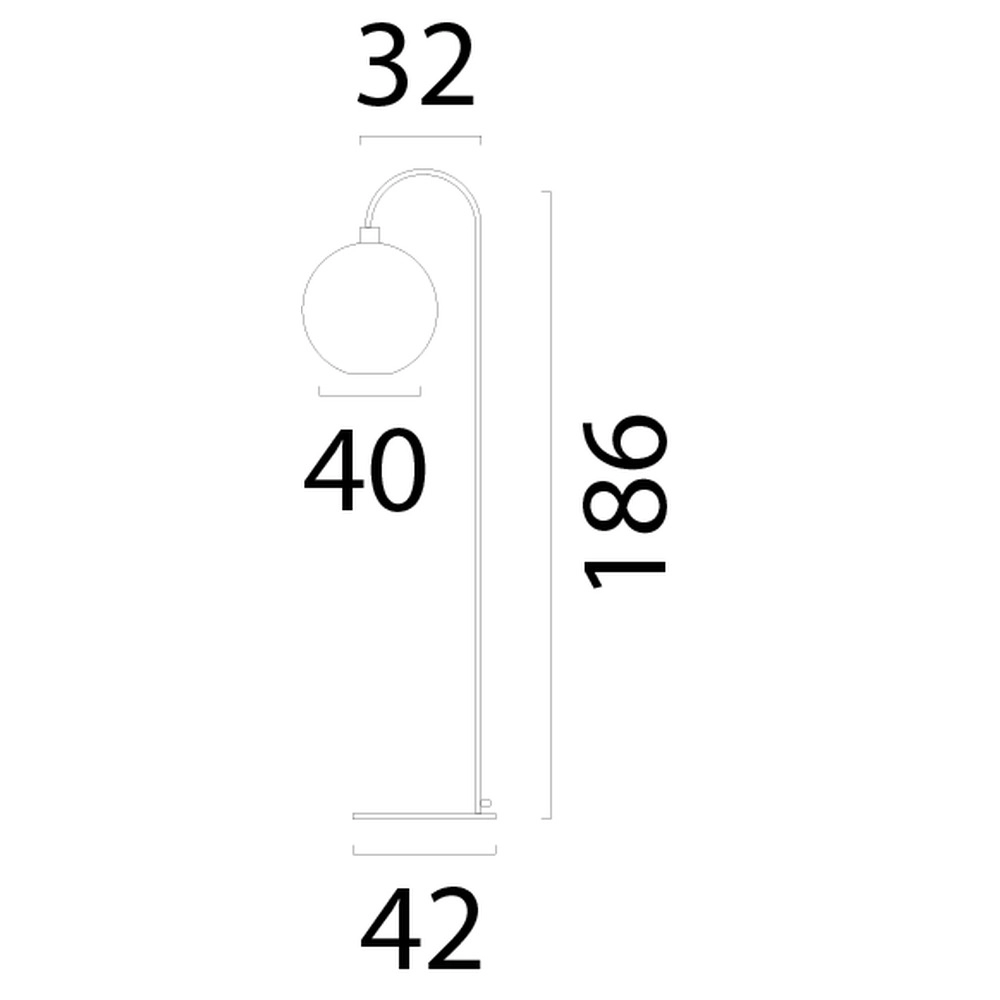 Vloerlamp Corda zwart 186 x 40cm Masterlight 8718121330792