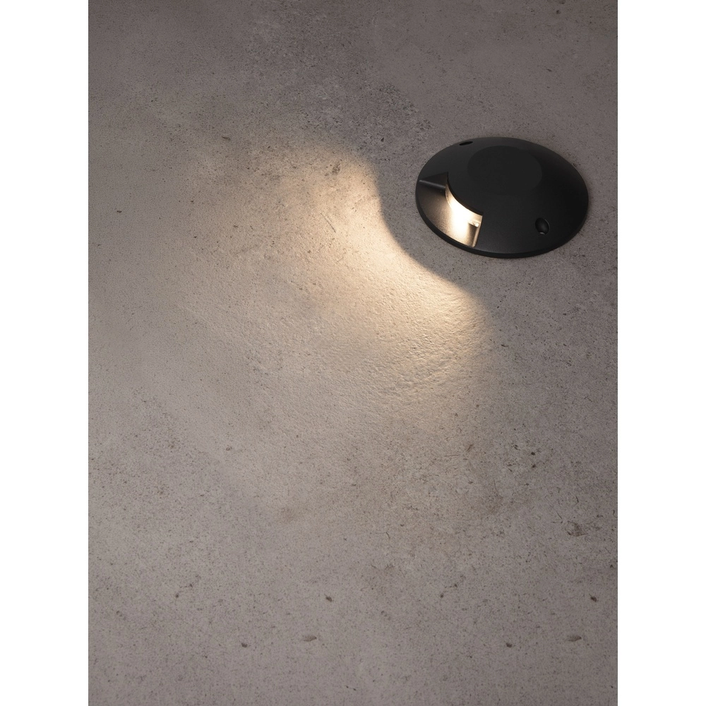 Platte opbouw grondspot Grado zwart - 6W Lyora 5212017497895