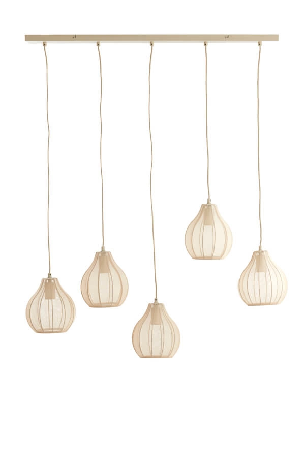 Crème hanglamp Elati 5-lichts 100cm Light & Living 8717807702786