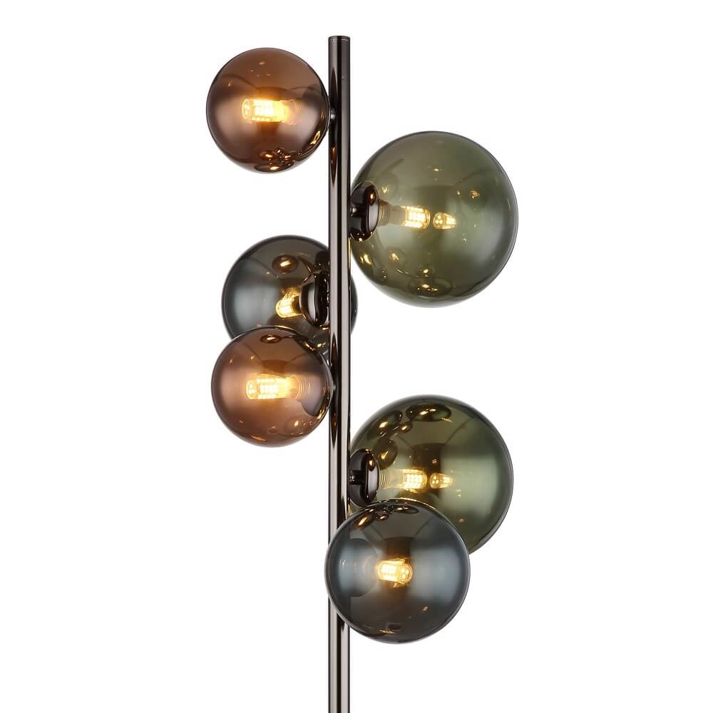 Zwarte vloerlamp Riha gekleurd glas 6-lichts Globo 9007371450114