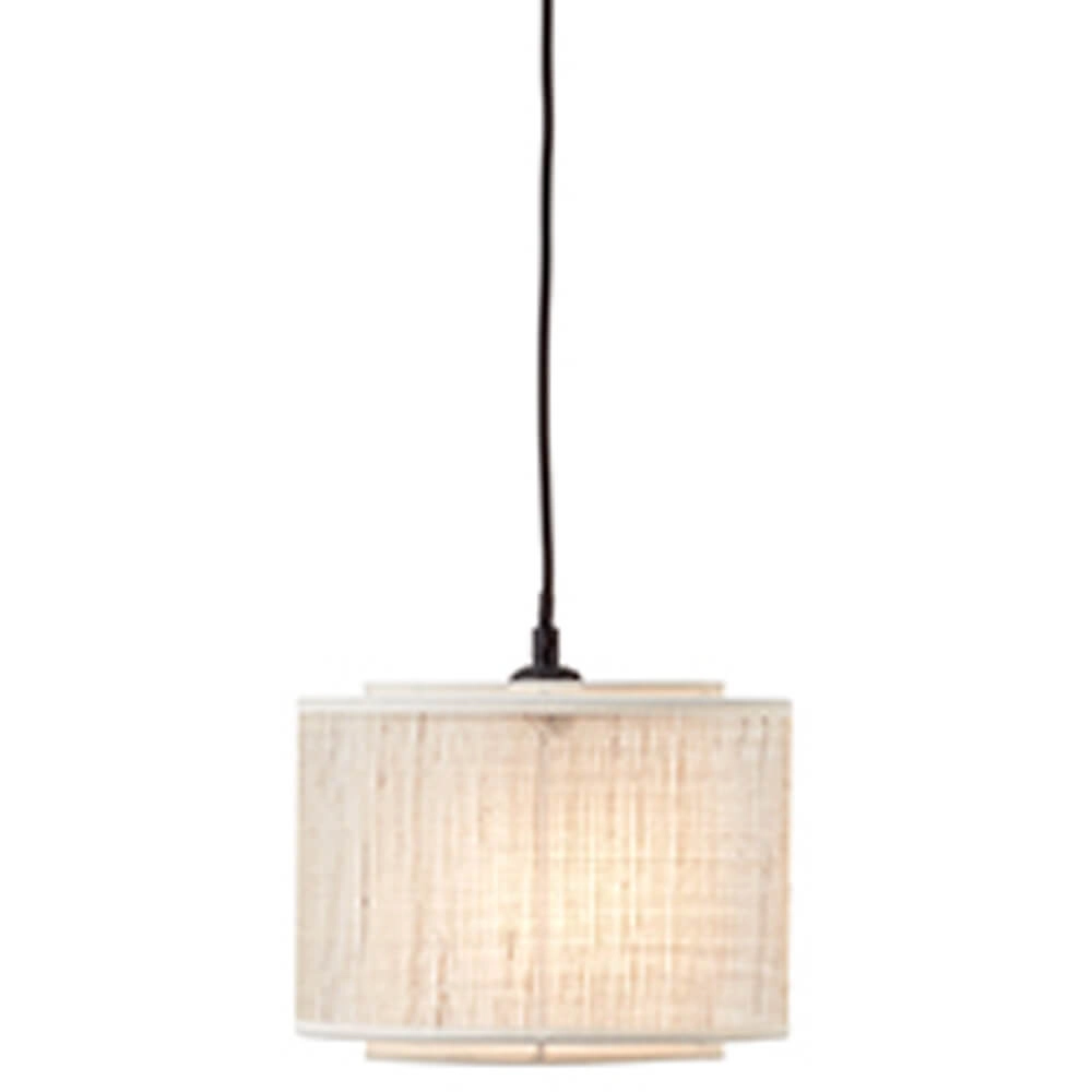 Hanglamp Odar zwart met zandkleur lampenkap