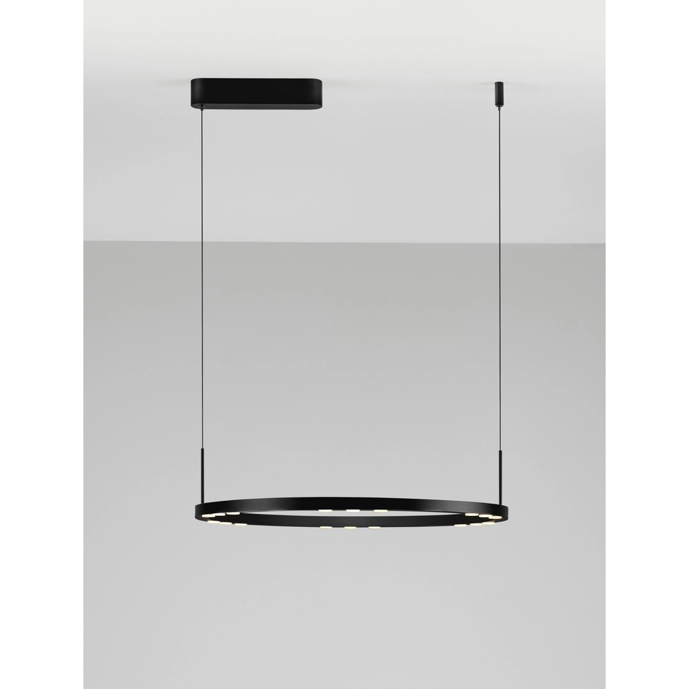 Strakke hanglamp Lunette zwart Ø 660cm