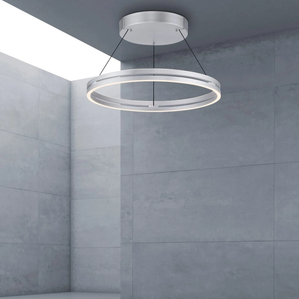 Strakke hanglamp Pure E-Loop aluminium Ø 70cm Paul Neuhaus 4012248372302