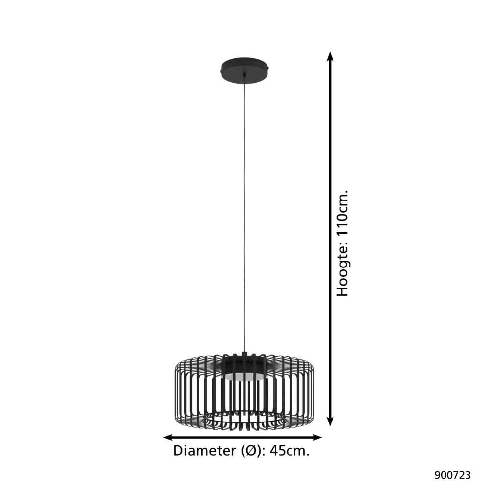 Zwarte hanglamp Ginestrone-Z Ø 45cm design Eglo 9008606270507