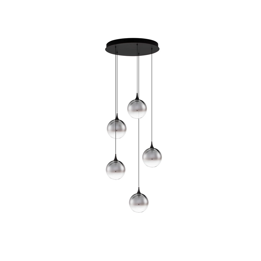 Hanglamp Orenda rond 5-lichts smoke glas Lyora 5212017477644