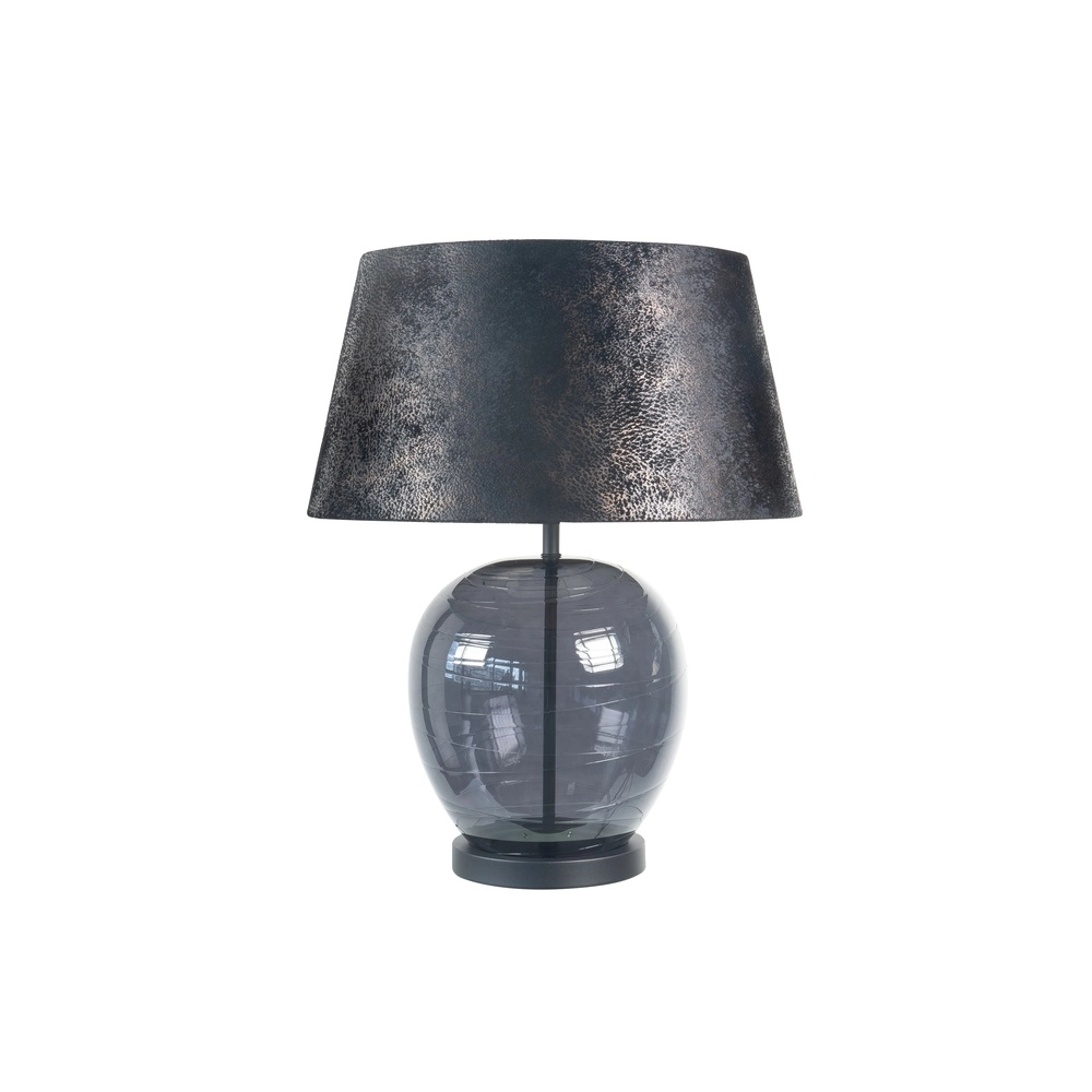 Tafellamp Apple zwart met smoke glas Ø 45cm