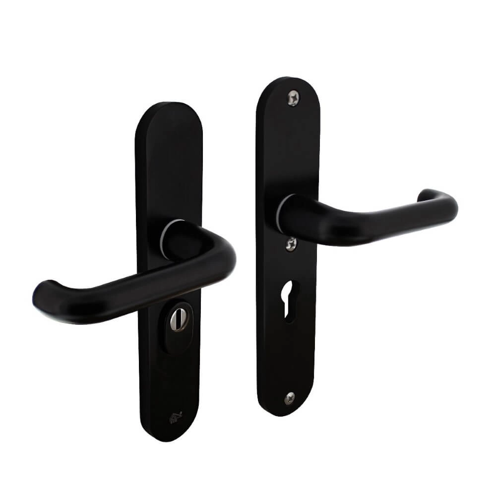 Achterdeurbeslag Aurano PC 55mm kerntrekbeveiliging aluminium zwart