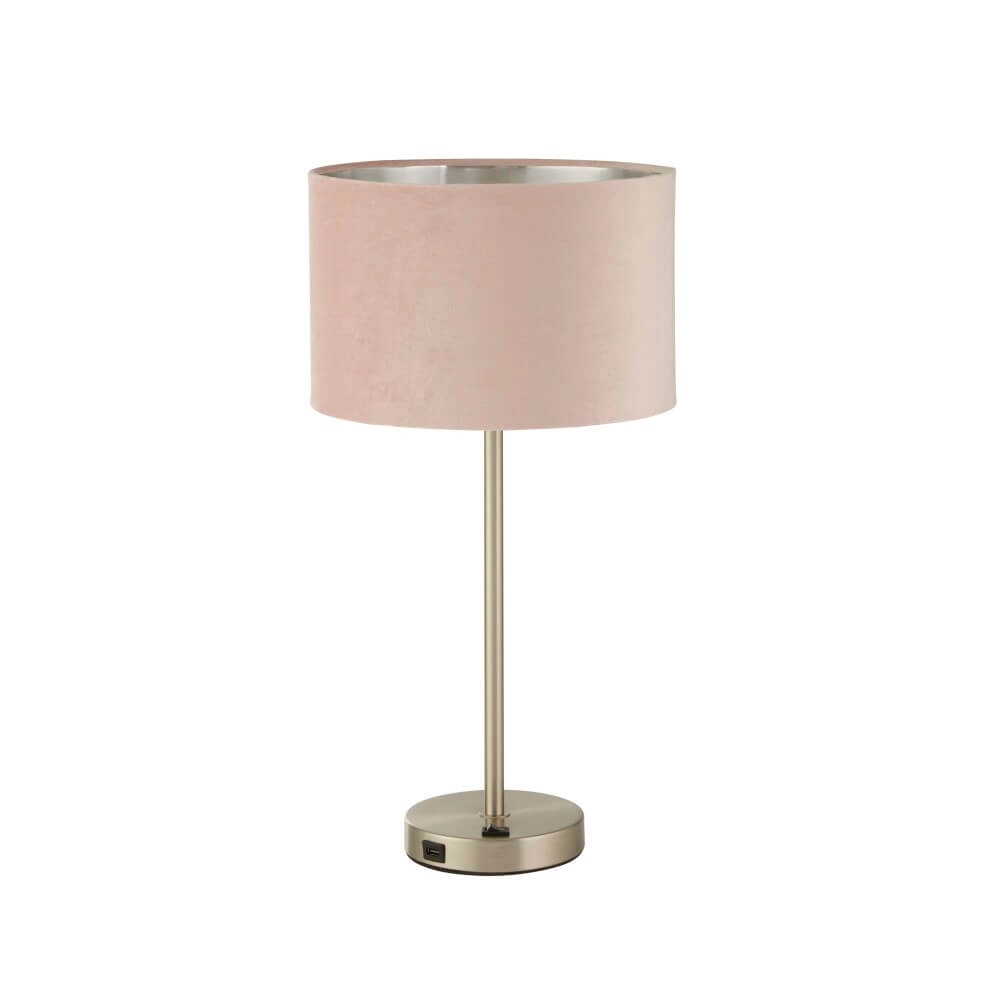 Leuke tafellamp Finn goud met roze