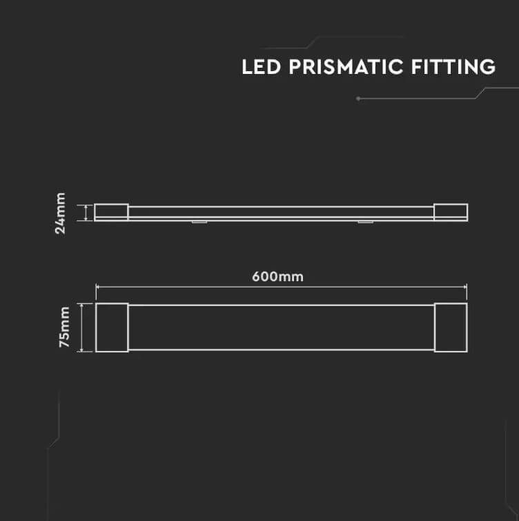 Schuurverlichting XS - 60cm - 20W 3000K IP20 Vtac 3800157663694