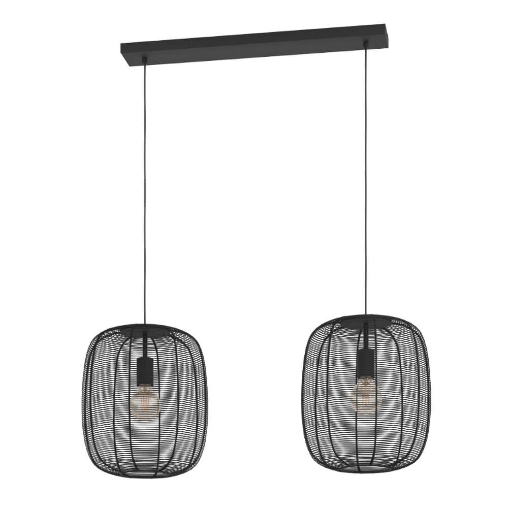 2-lichts hanglamp Rinroe design zwart
