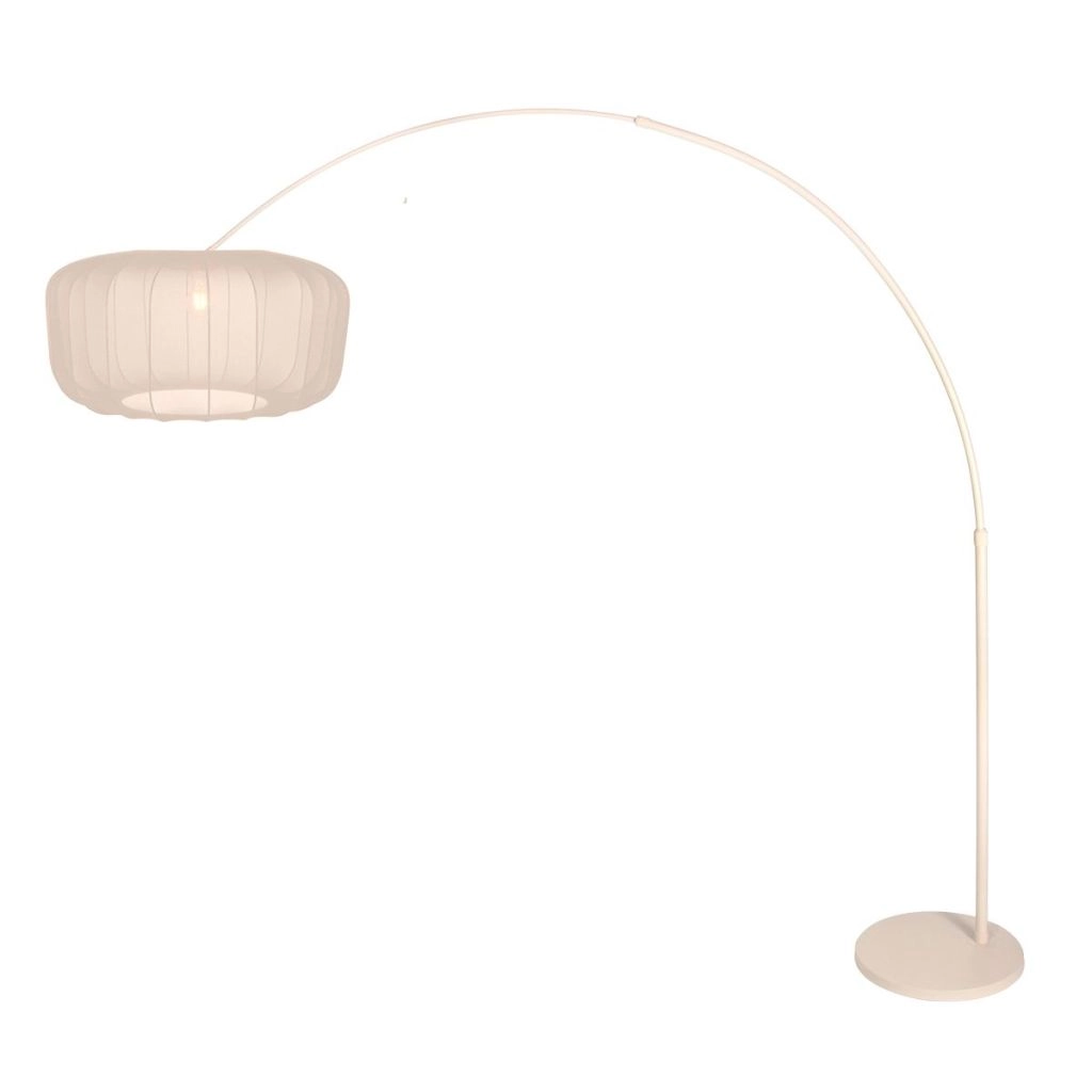 Booglamp zandbruin Vela Lino met crème kap Ø60cm Steinhauer 8712746185737