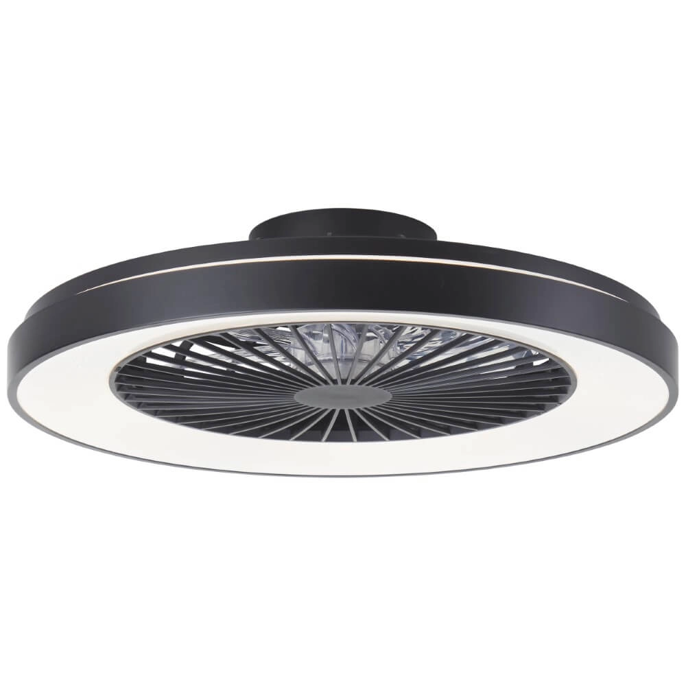 Zwarte plafondventilator Mazzaro met RGB lamp - 58cm Brilliant 4004353441202