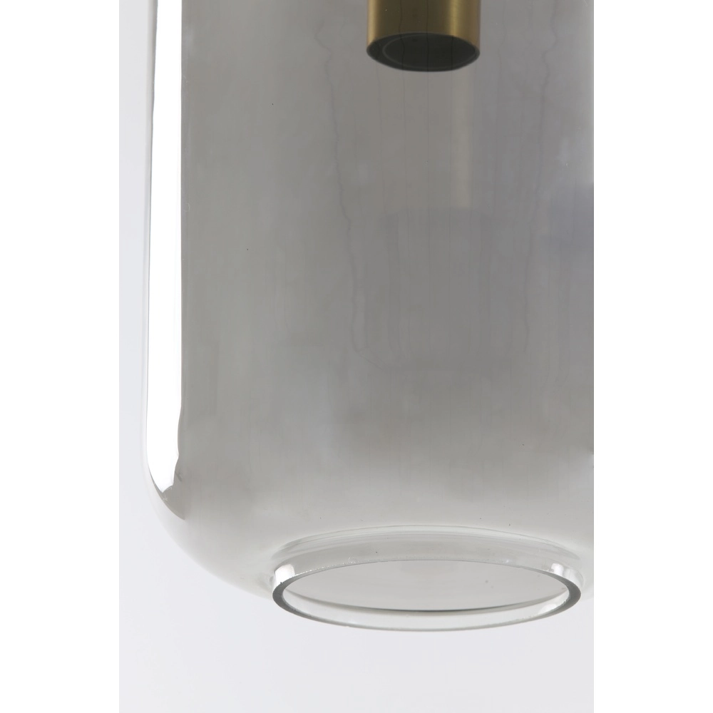 Glazen hanglamp Lekar 1x E27 - messing en smoke glas Light & Living 8717807601447