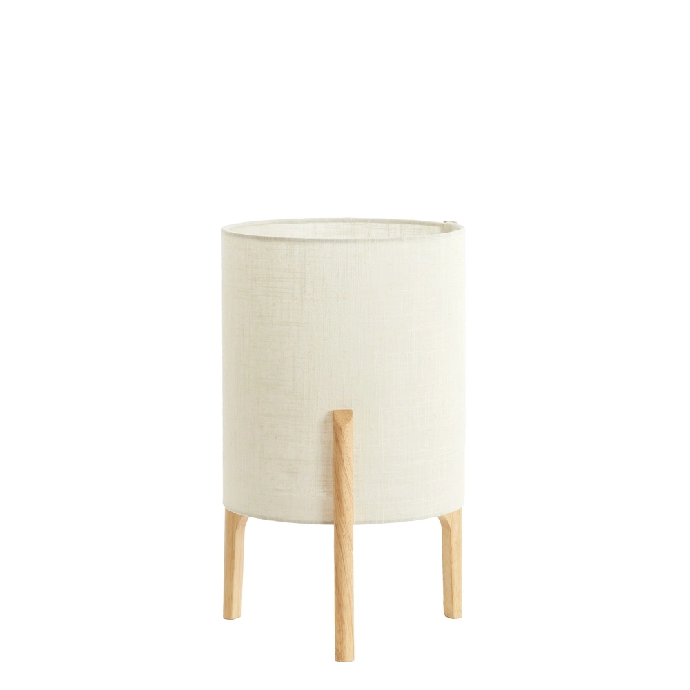 Schemerlamp Litto Ø 28cm - houtlook met naturel linnen
