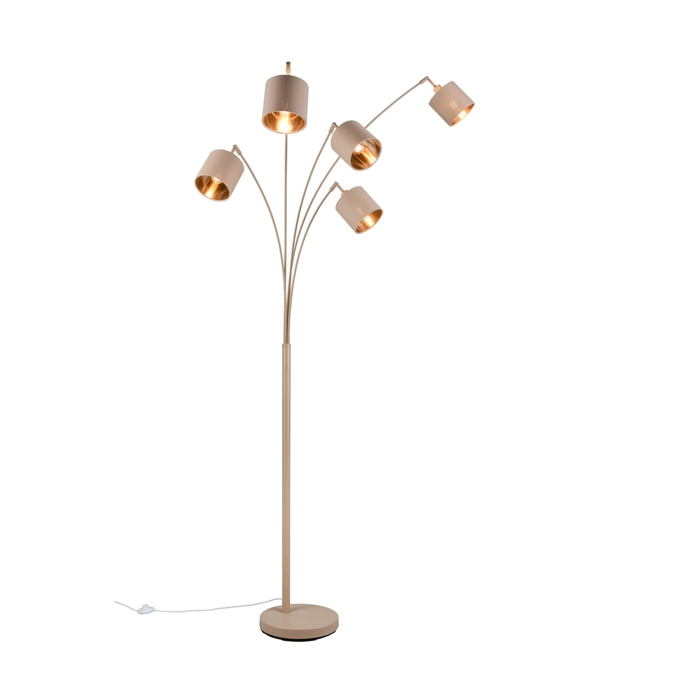 Vloerlamp Tommy 5-lichts zand bruin