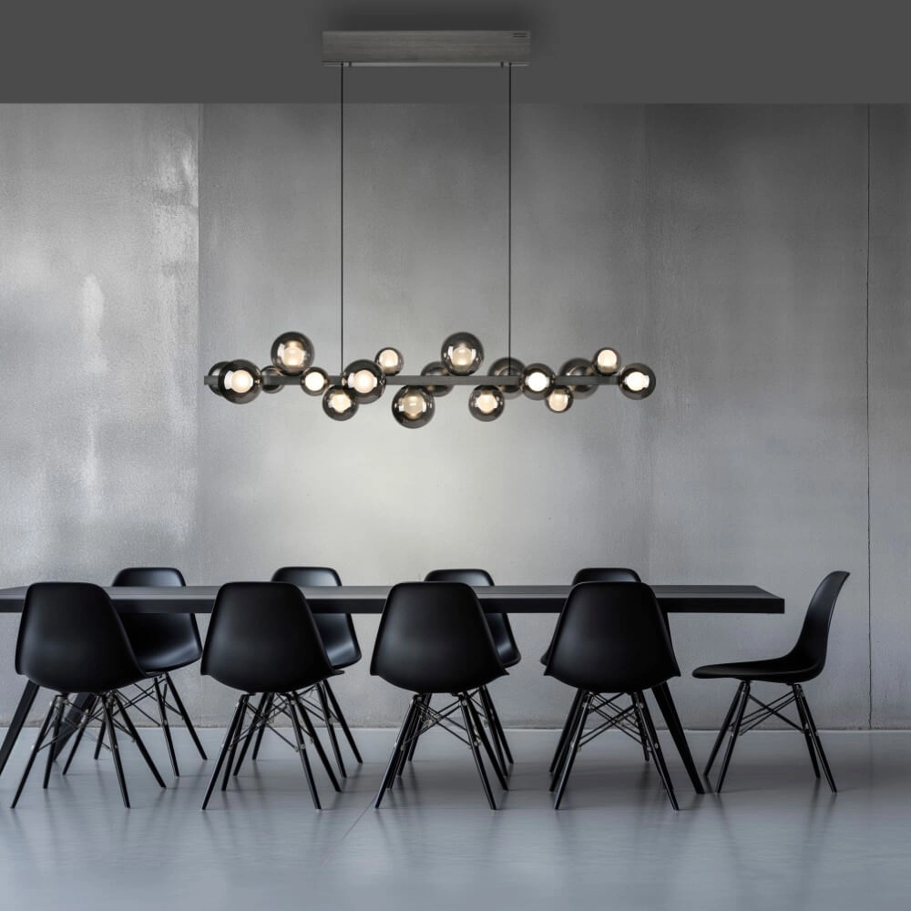 Unieke hanglamp Pure E-Popup 18-lichts grijs Paul Neuhaus 4012248384411