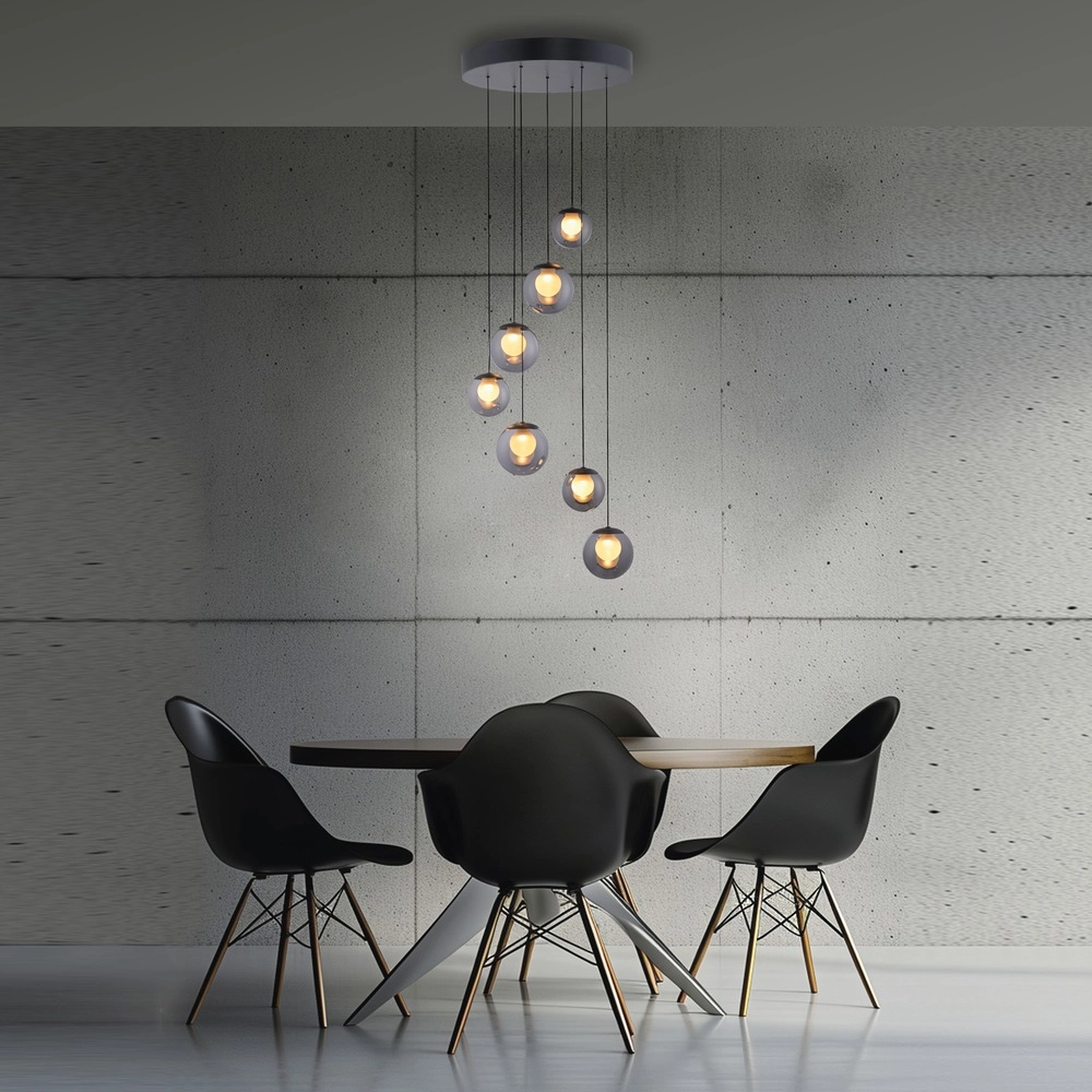 7-lichts hanglamp Pure Popup mystic grey Paul Neuhaus 4012248396674