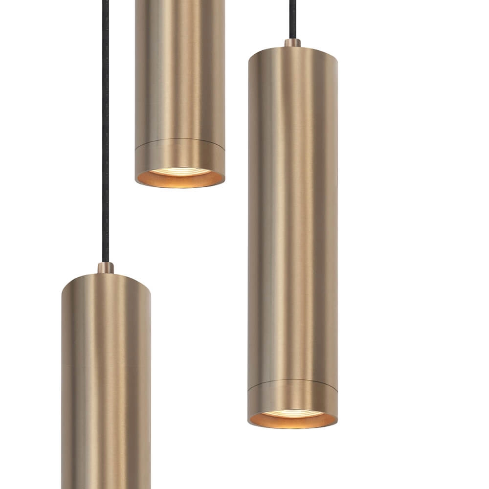 Ronde pendel hanglamp Perugia mat goud - 5x GU10 Highlight 8718379046827