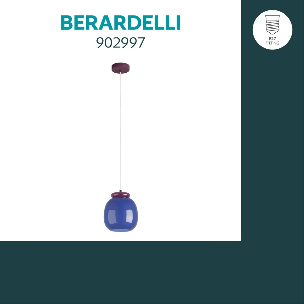 Design hanglamp Berardelli blauw met paars Ø 23cm Eglo 9008606404940