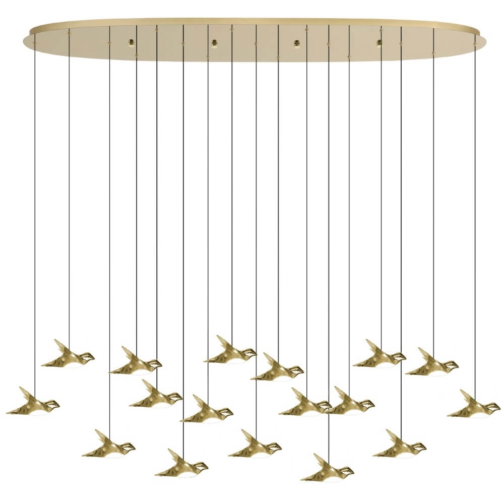 17-lichts hanglamp Paratebueno 2 messing