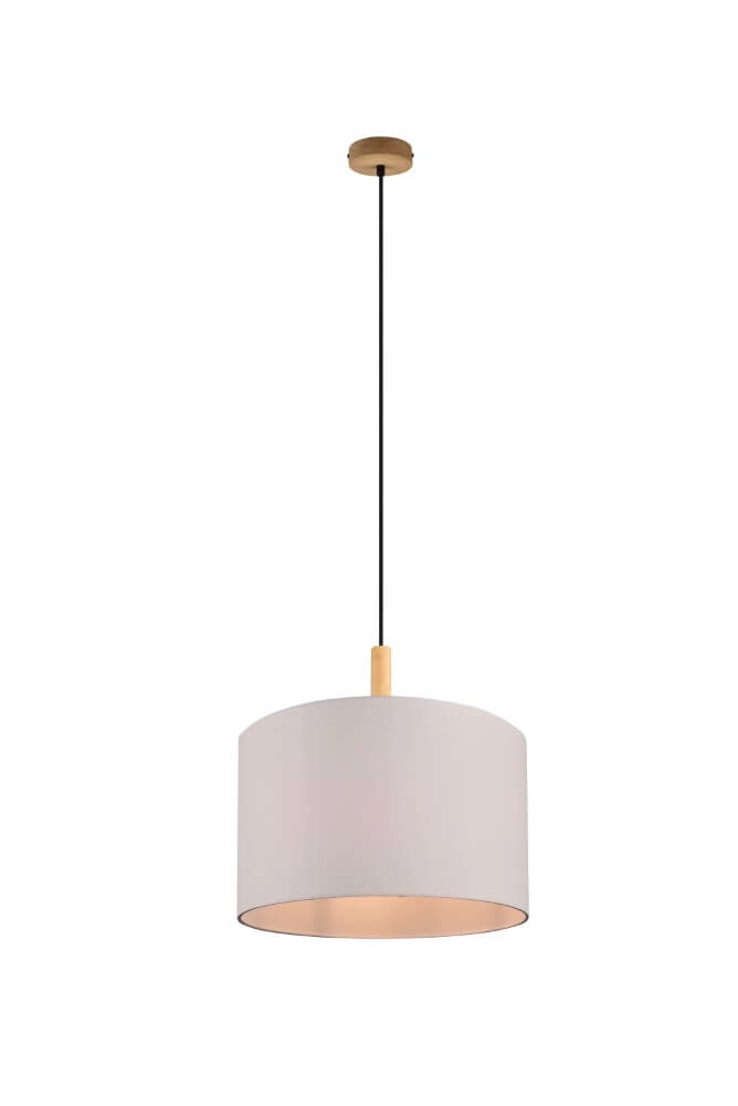 Hanglamp Korba wit met houtbruin Trio 4017807502626