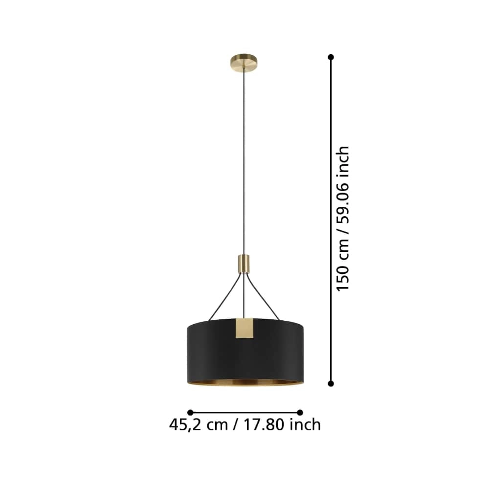 Hanglamp Tortola 1 Ø 45cm - zwart met goud Stars of Light 9002759399641