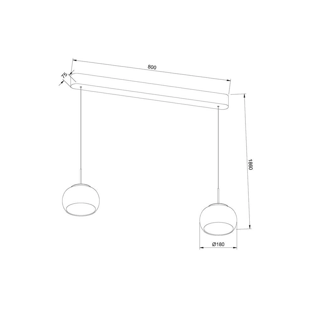 Eettafel hanglamp Bounto met smoke glas Lyora 4255805301210