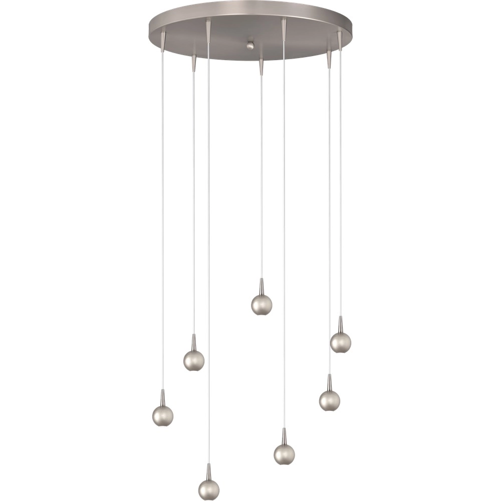7-lichts hanglamp Talana nikkel Ø 50cm DTW