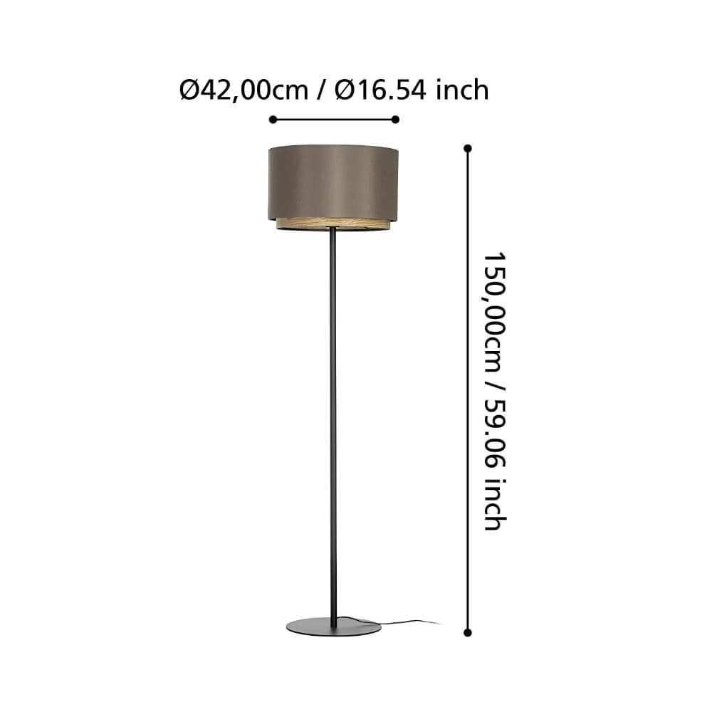 Schemerlamp Marchena cappucino met hout - Ø 42cm Stars of Light 9008606240098