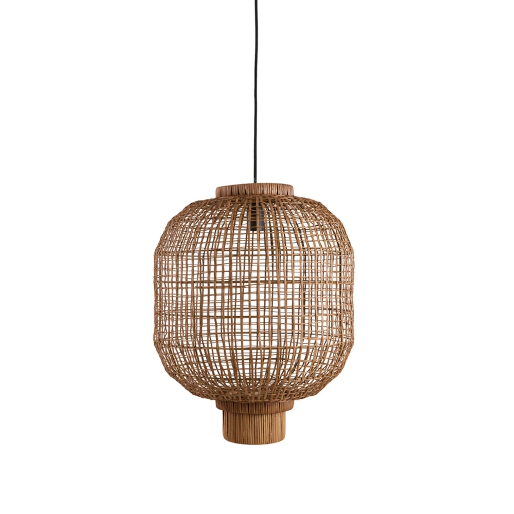 Natuurlijke hanglamp Dorzan donker Ø 42cm