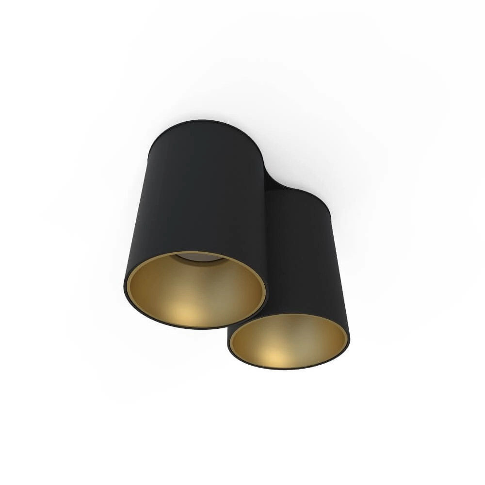 Plafondspot Eye Tone zwart met goud