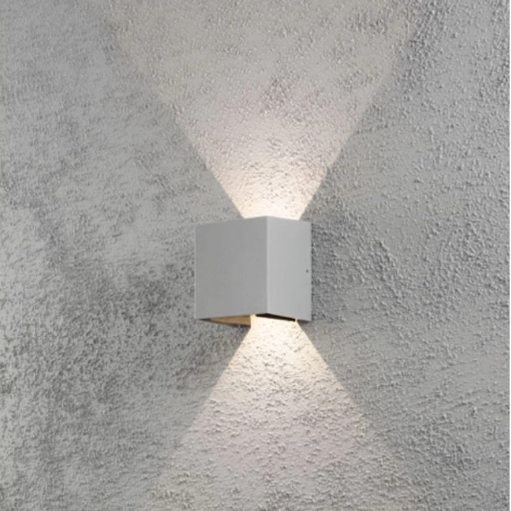 Led buitenlamp Cremona Up - Down 2x3w - 3000K 13,5cm mat zilver KonstSmide 7318307959314