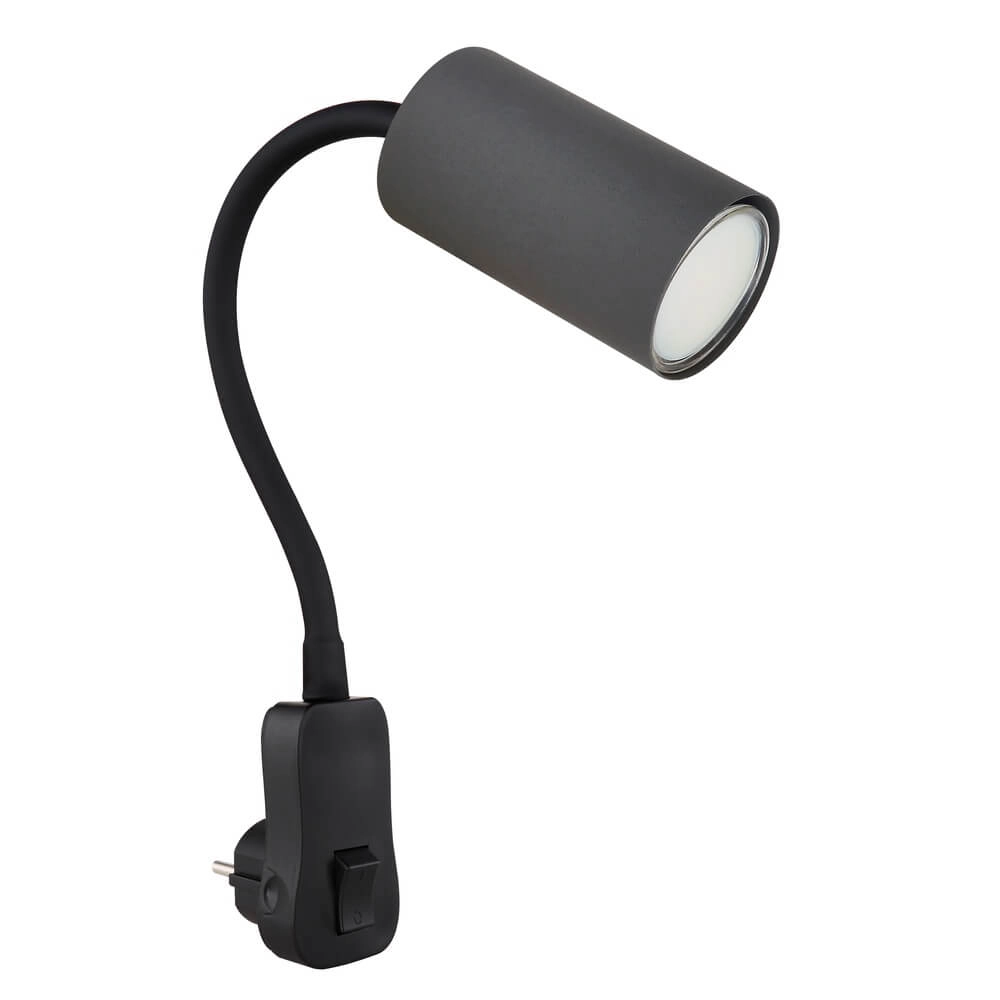 Zwarte lamp Robby stopcontact met grijs Globo 9007371430932