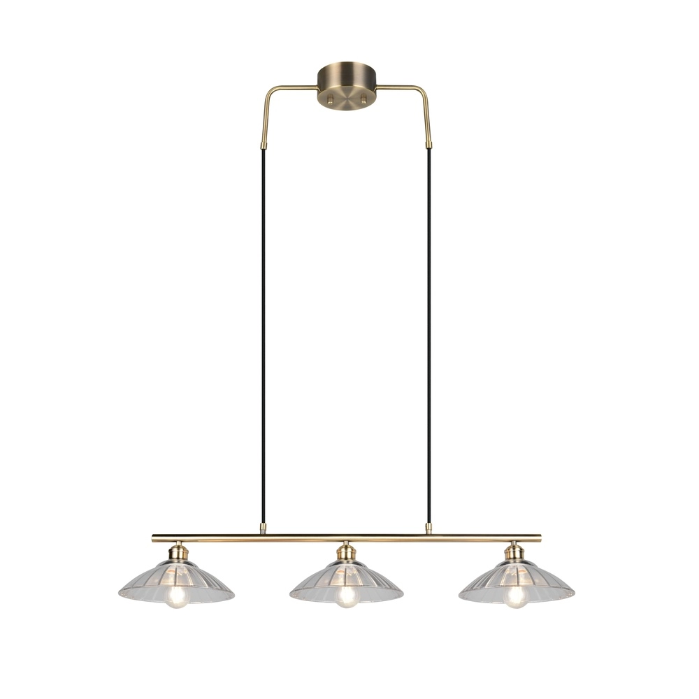 Klassieke hanglamp Eluna 3-lichts oud messing Trio 4017807682526