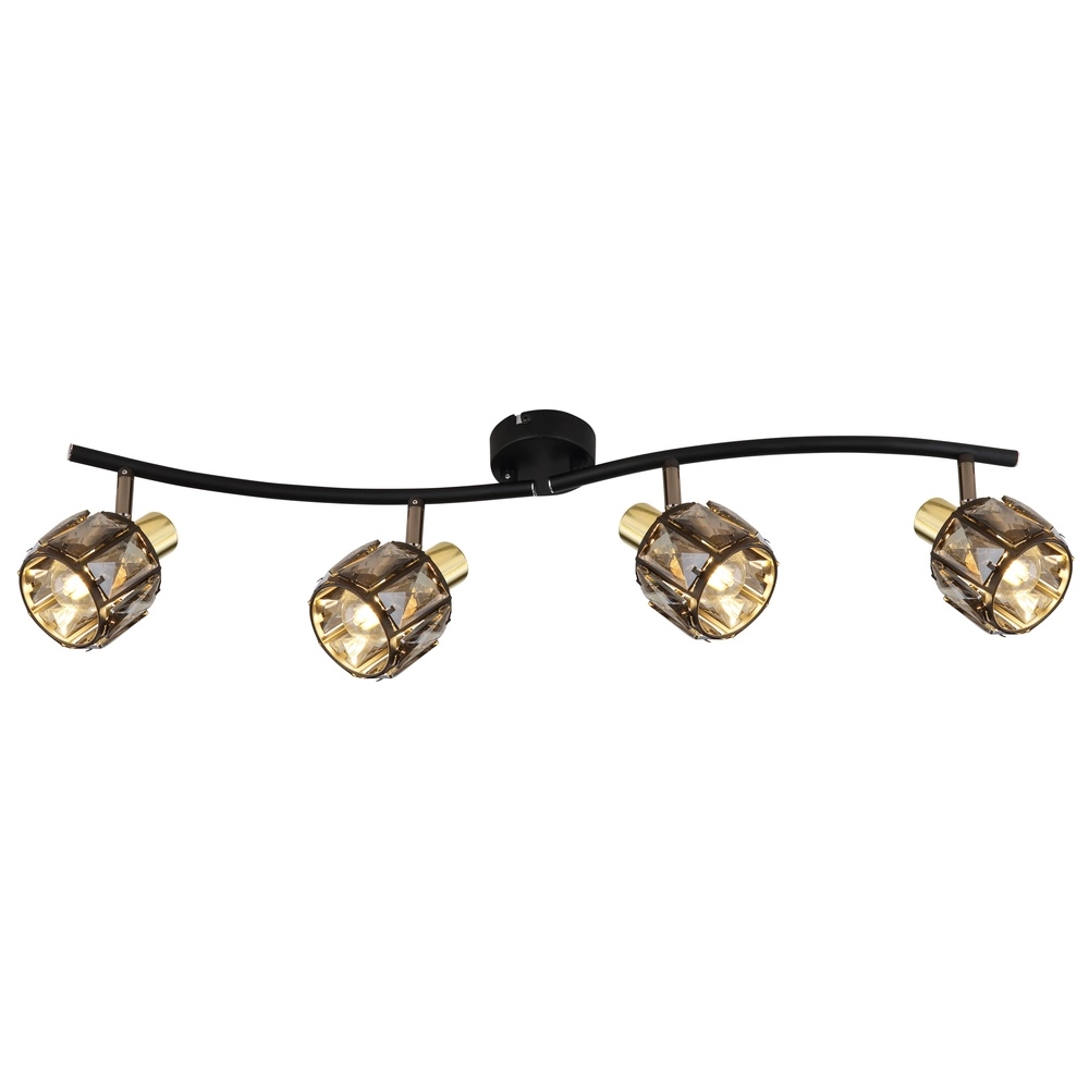 4-lichts plafondlamp Indiana zwart Globo 9007371443055