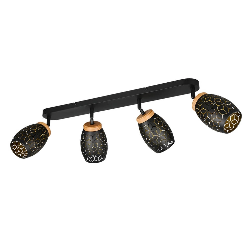4-lichts opbouwspot Bidar zwart Trio 4017807640700