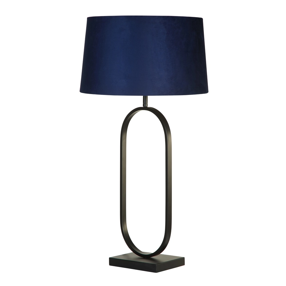 Tafellamp Modish zwart met blauwe kap