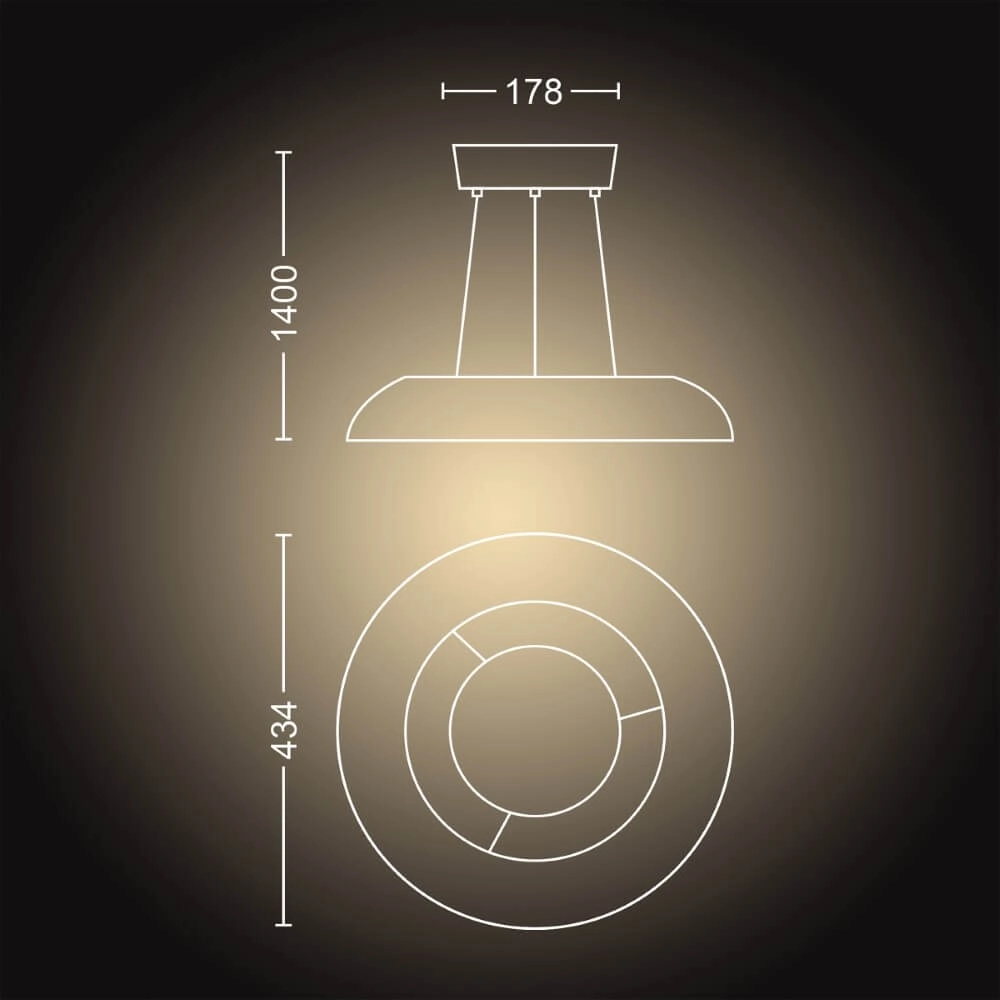 Hanglamp Hue Amaze - White Ambiance Ø 43,4cm wit Philips 8719514341098
