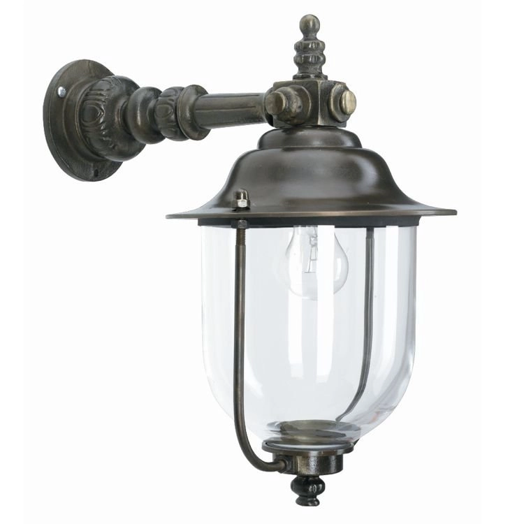 Landelijke buitenlamp Lindau 56cm brons bruin