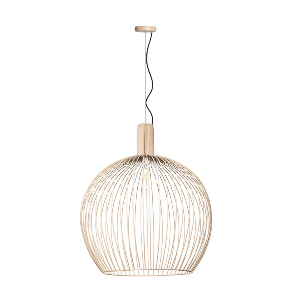Zandkleurige hanglamp Wire Sand Ø 60cm